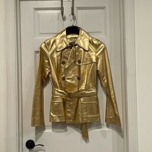 NWOT Ralph Lauren Metallic Gold Jean PeaCoat